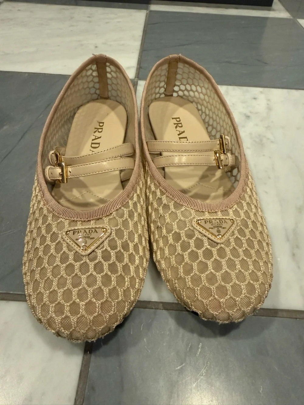Prada Ballerina Mesh Mary Jane Flat - Picture 9 of 13